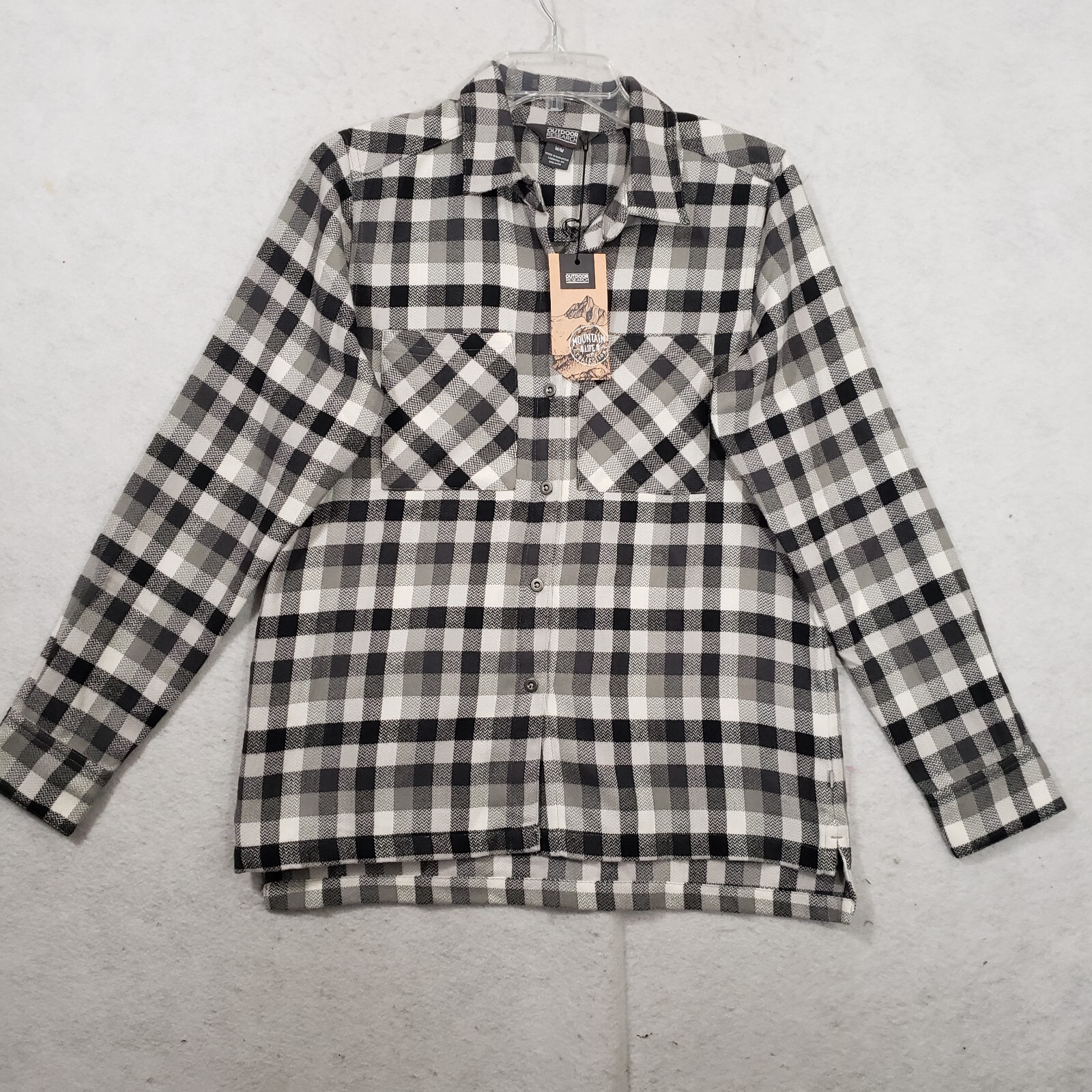 Outdoor Research Feedback Flannel Shirt Women’s Size Medium Storm Plaid New NWT