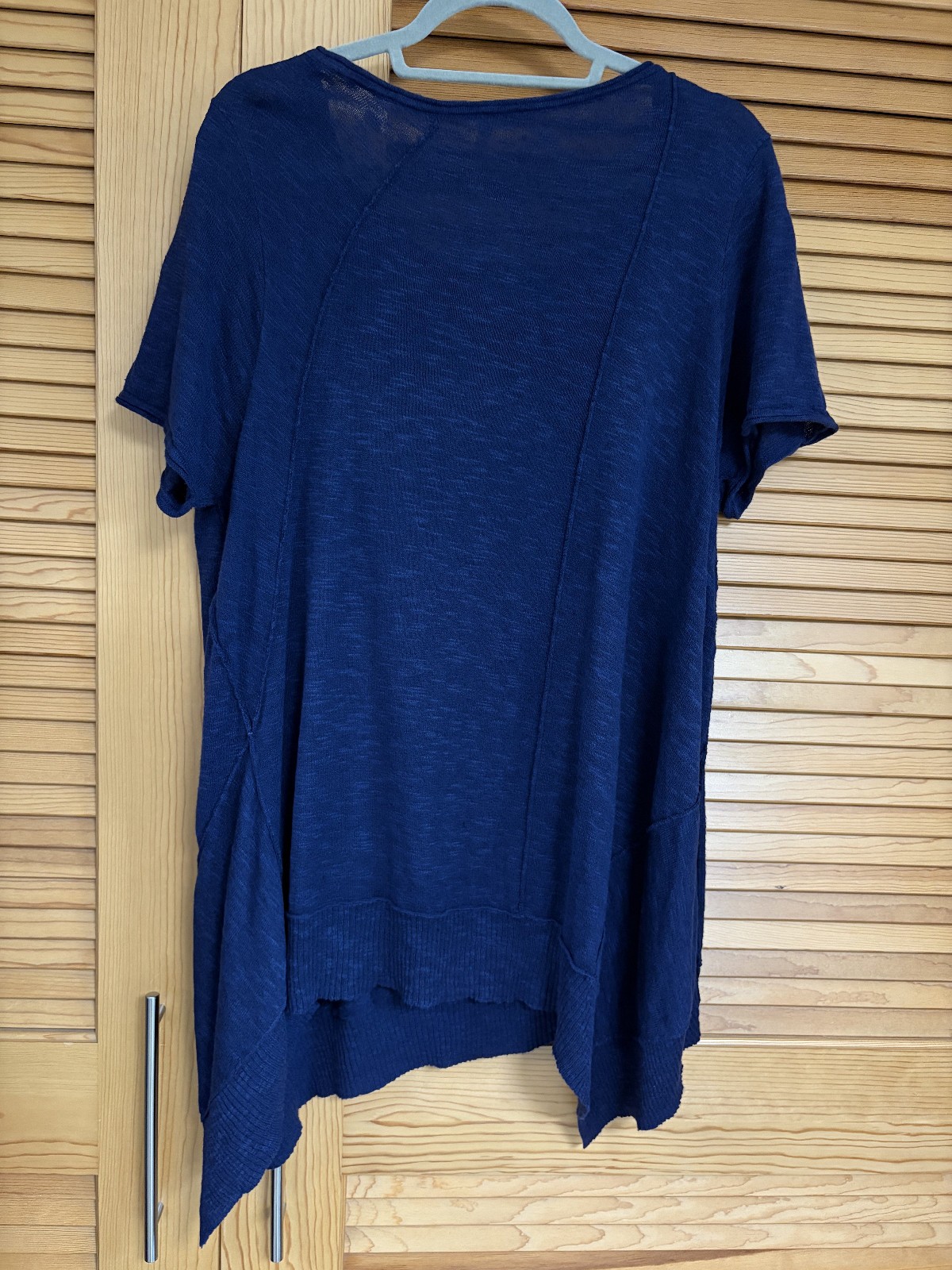 Eileen Fisher Woman Midnight Blue Linen/Cotton Scoop Neck Cap Slv Tunic Size 3X