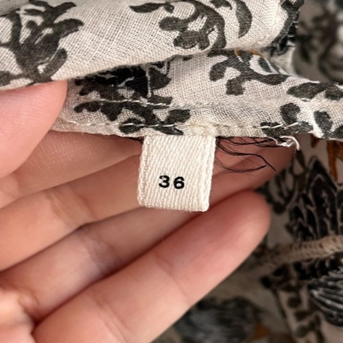 Isabel Marant ETOILE Madrana Ruffled Top in Floral Khaki Size FR 36/SMALL