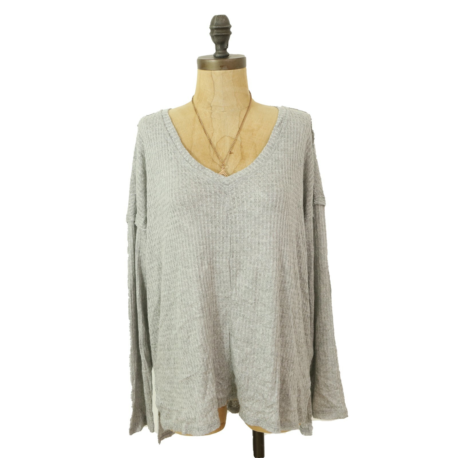 Gibsonlook Thermal Tunic Top Size S Long Sleeve Heather Gray NWT B11