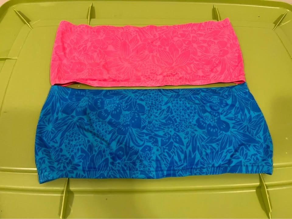 2 Aeropostale Pink and Blue Tropical Floral Print Seamless Bandeaus M/L