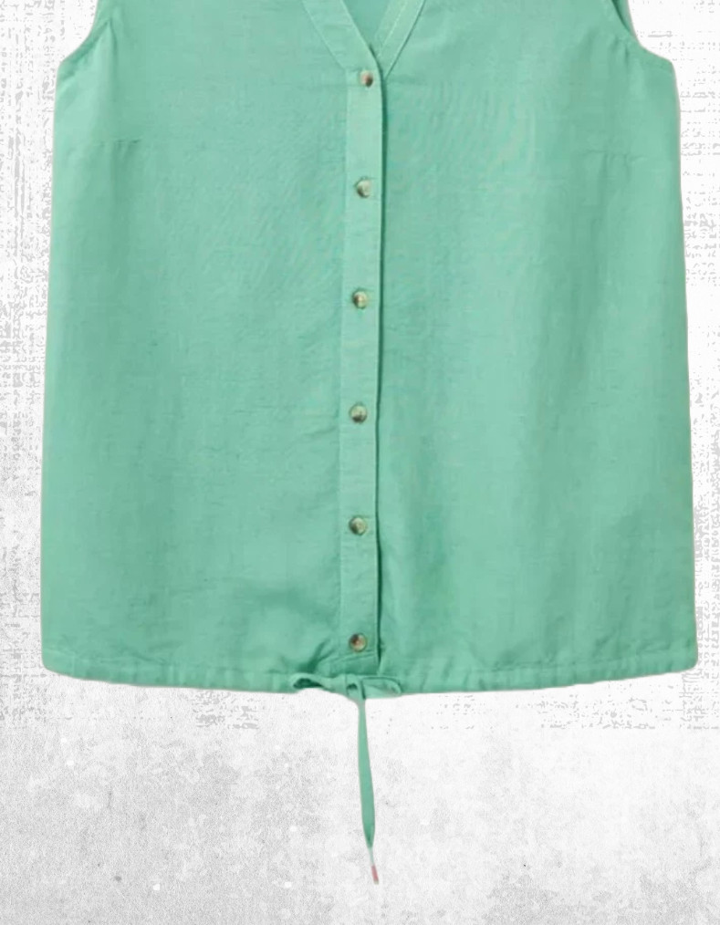 Ex White Stuff Women’s Sleeveless Summer Vest in Mid Green