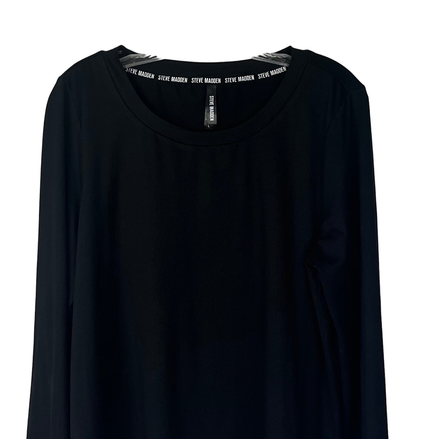 Steve Madden Long Sleeve Shirt Womens Large Black Casual