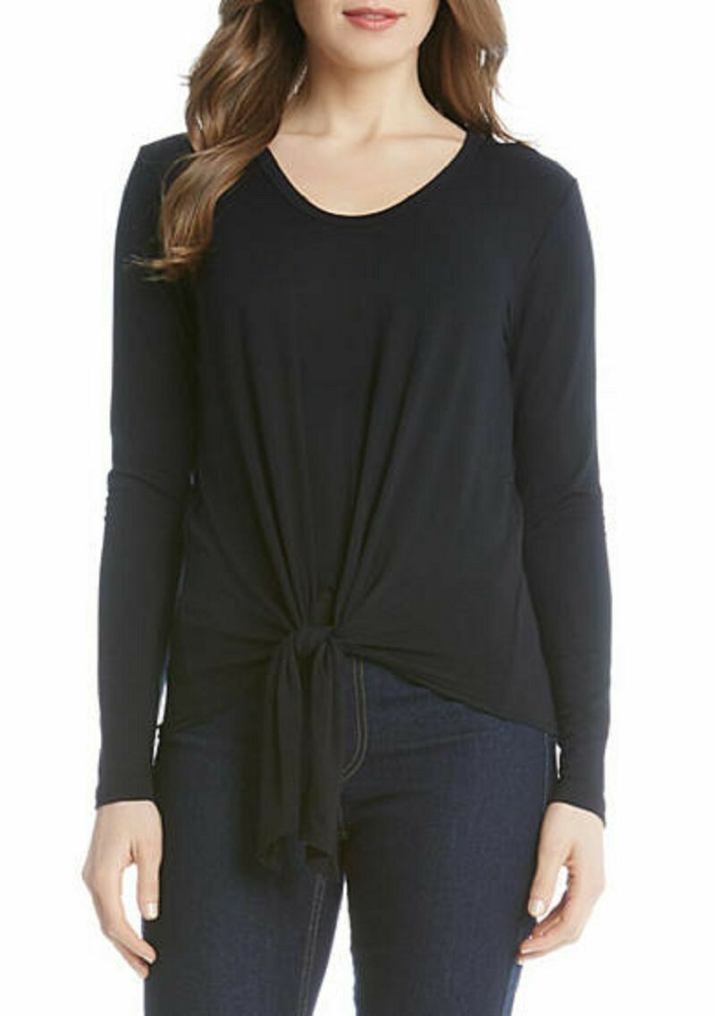 NWT KAREN KANE BLACK RAYON TOP BLOUSE SIZE L $69