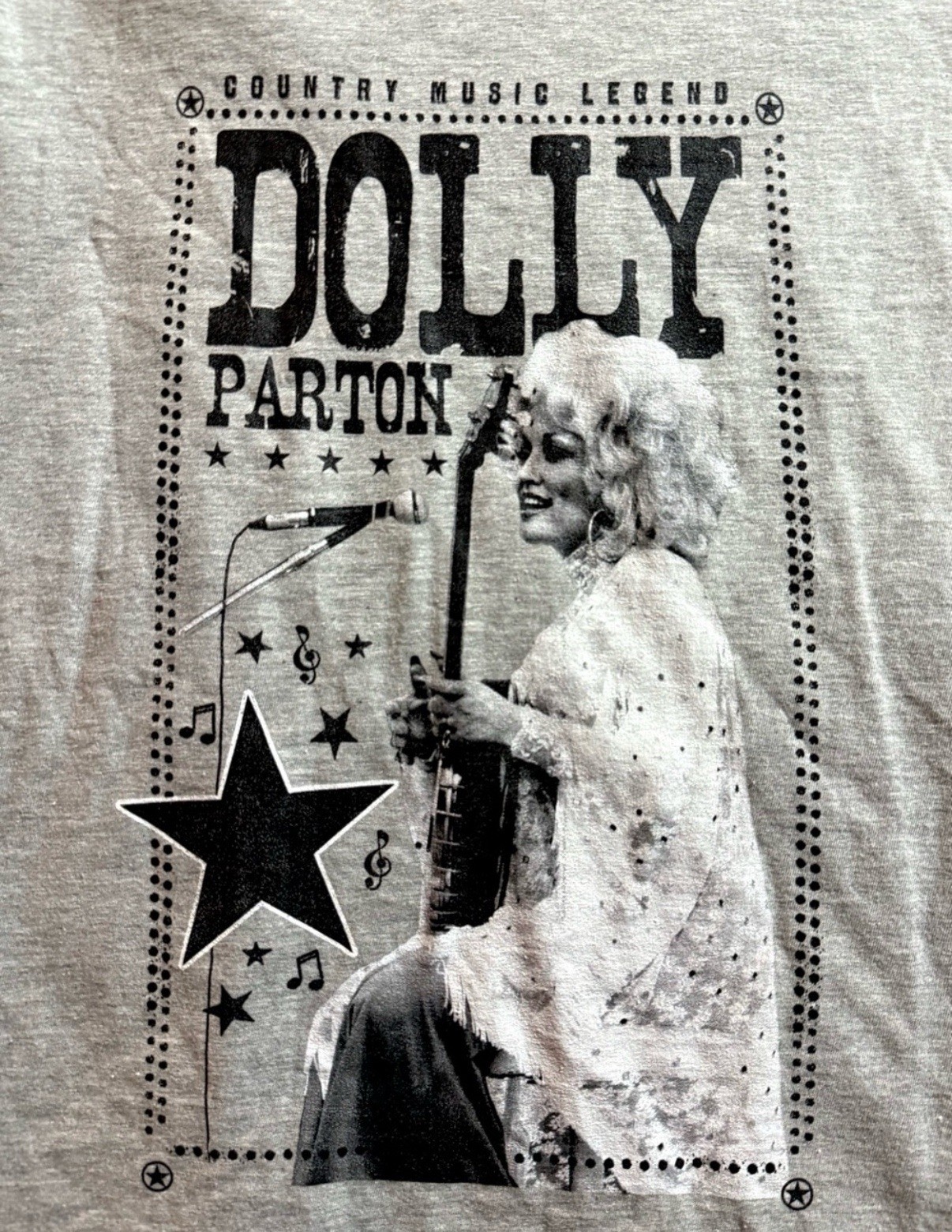 Dolly Parton Country Music Legend Grey T-shirt Size L