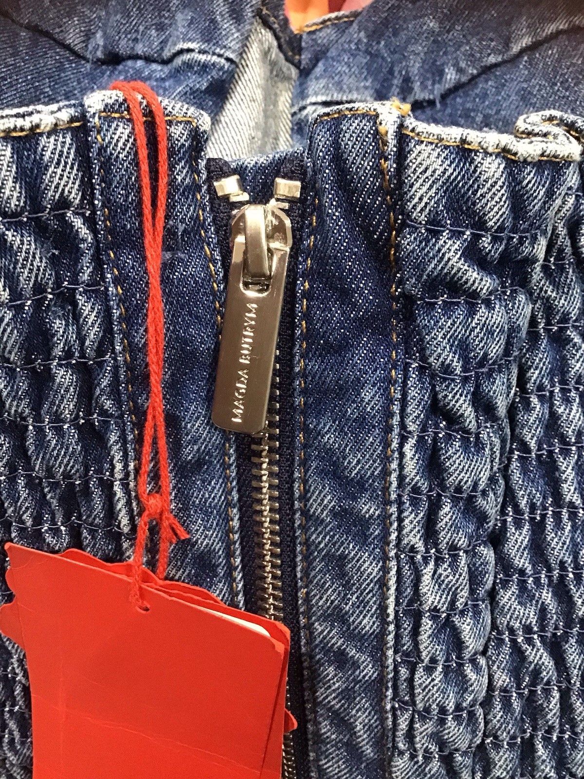 Magda Butrym H & M size Au 16 US Rose Appliqué Denim Bustier