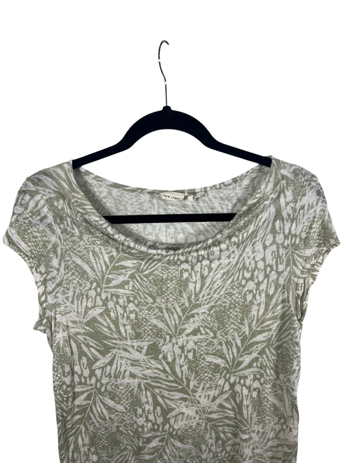Christian Siriano Top Womens Medium Linen Lightweight Floral Knit Tee Capsule