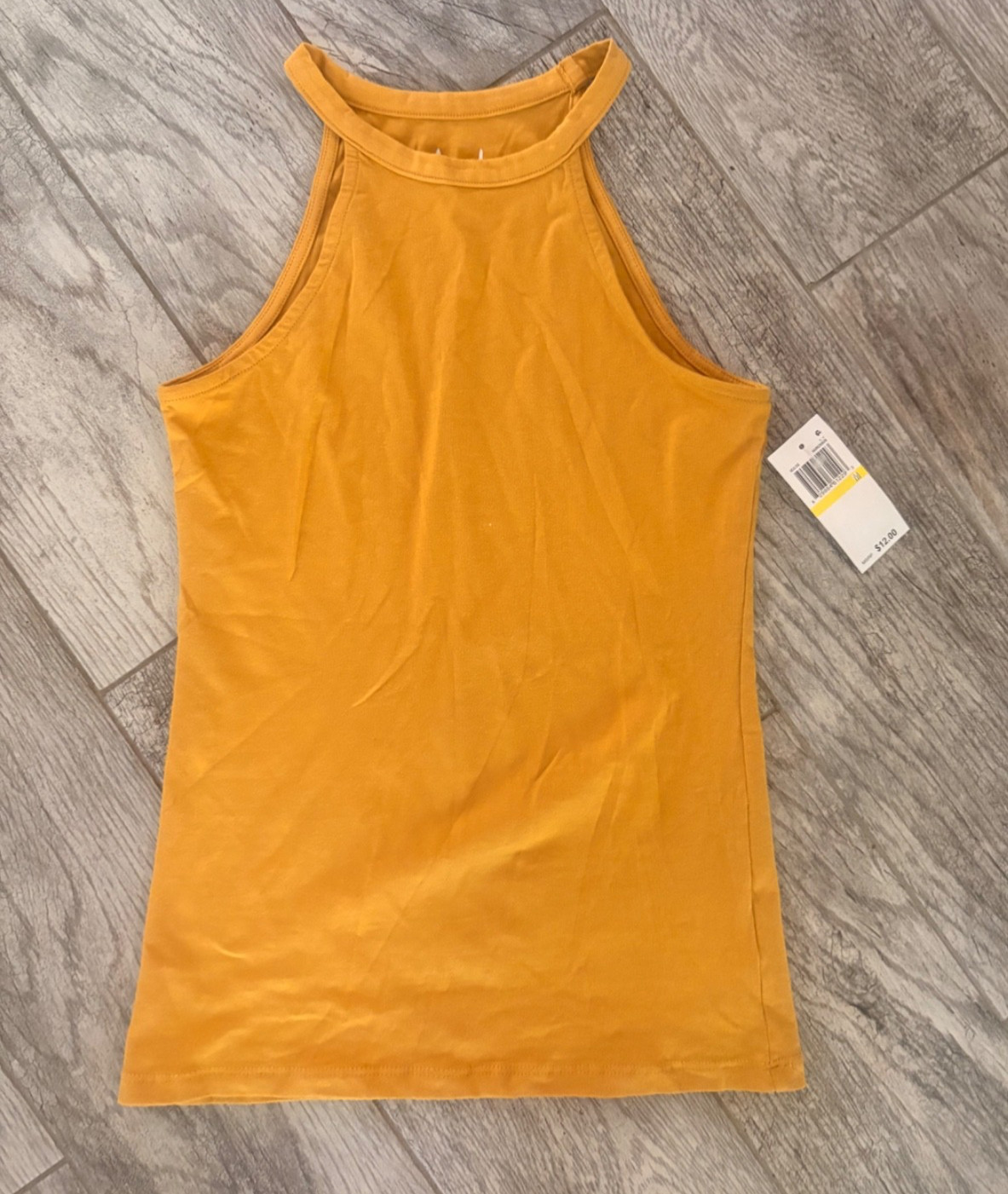 aveto crew neck halter tank women’s yellow Medium