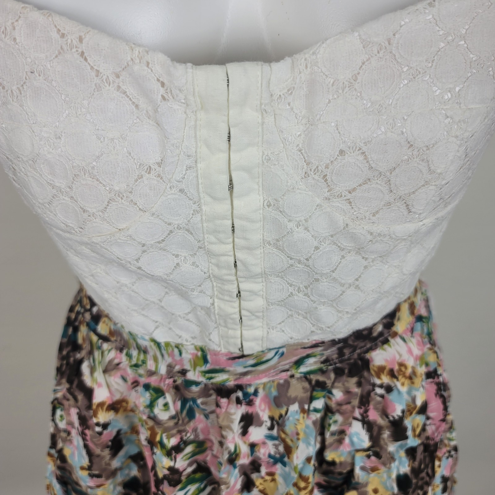Swool Floral Print Sweeatheart Short A-Line Side Zip Dress Junior’s Size L