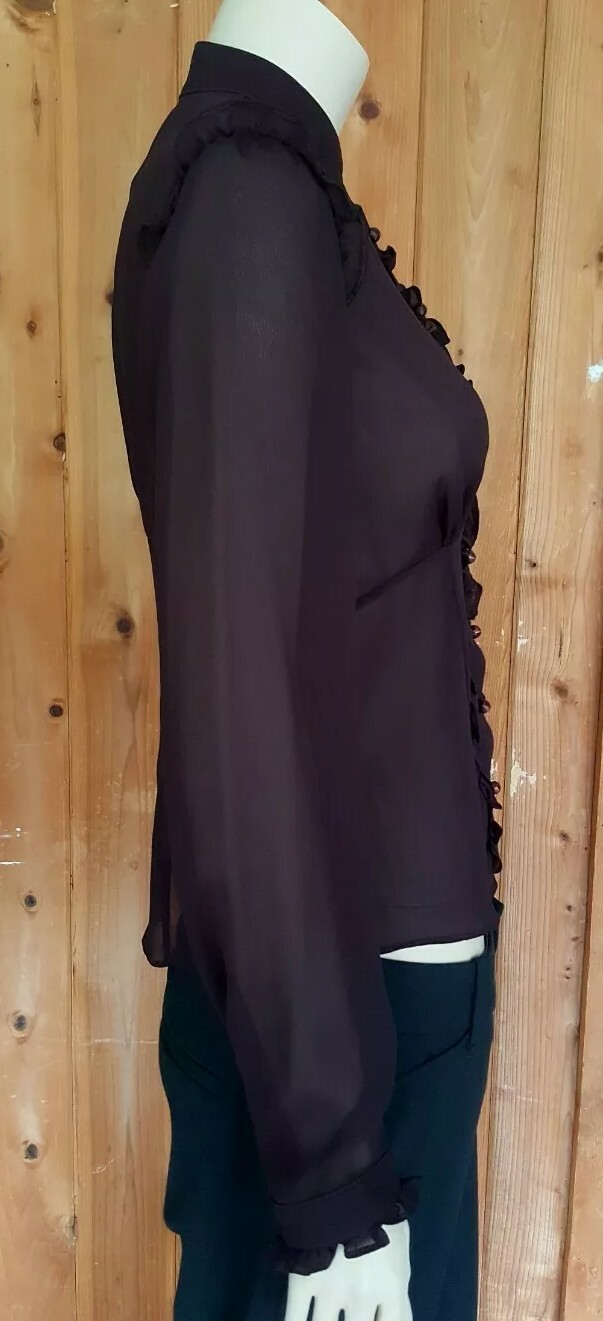 FORWEAR NY High Collar Ruffled Chiffon Blouse Sz S price tags$ 82each~GORGEOUS!