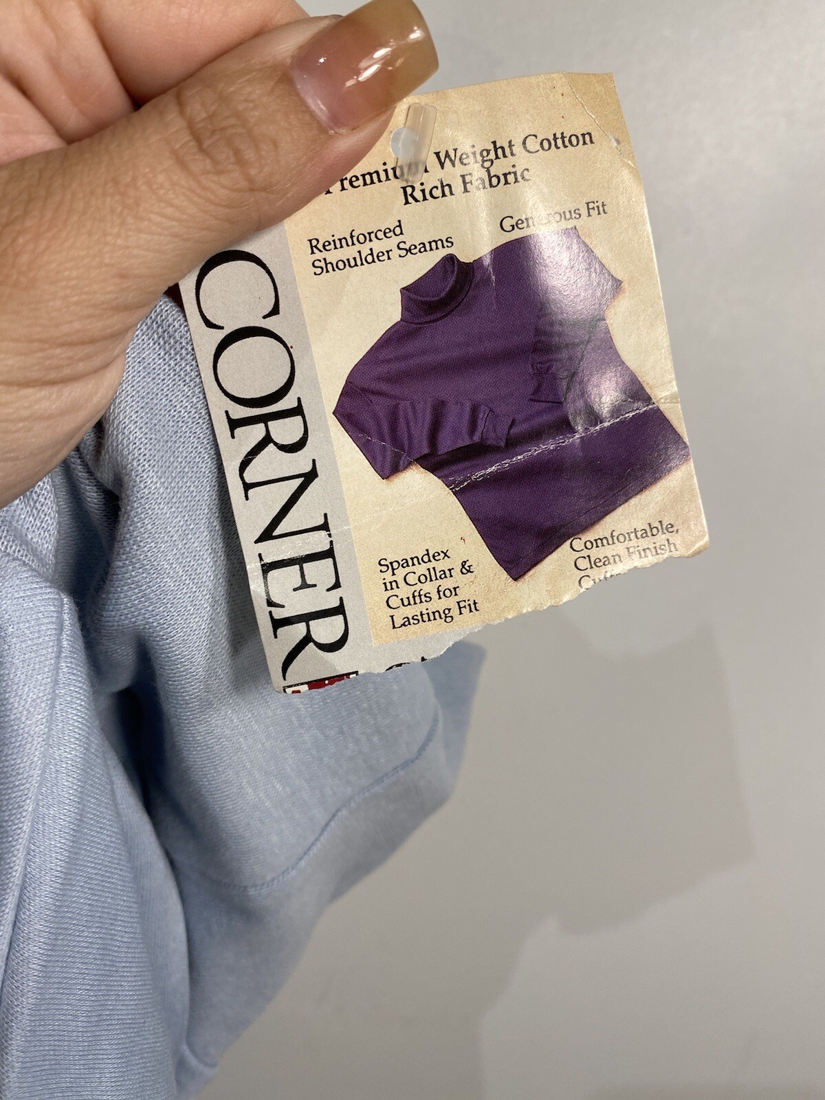 corner stone womens shirt size XL extra large blue long sleeve turtle neck