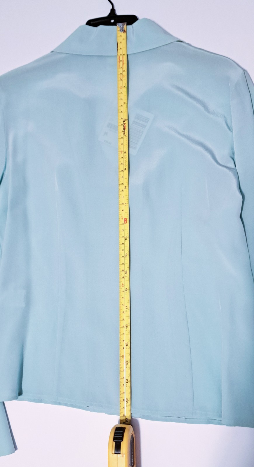 NWT Petite Sophisticate 100% Silk Aqua Blouse Women’s Petite 6 Button Front