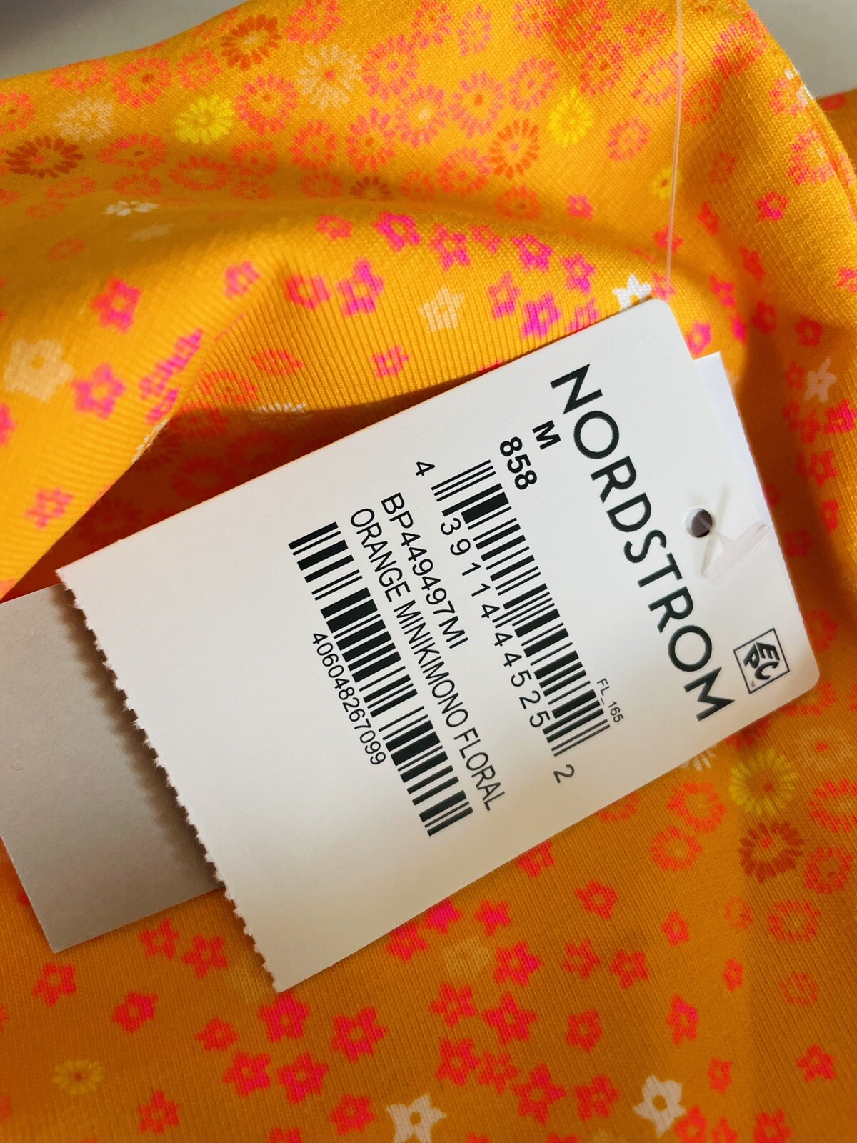 BP Nordstrom Orange Micro Floral Tube Top Size M Strapless Y2K 90s NWT Hippie