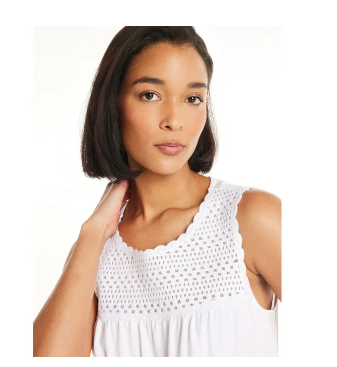 2-Beach-Day Crochet Trim Tanks, Women’s Sleeveless Cotton Tops, Boho-Chic 3XL