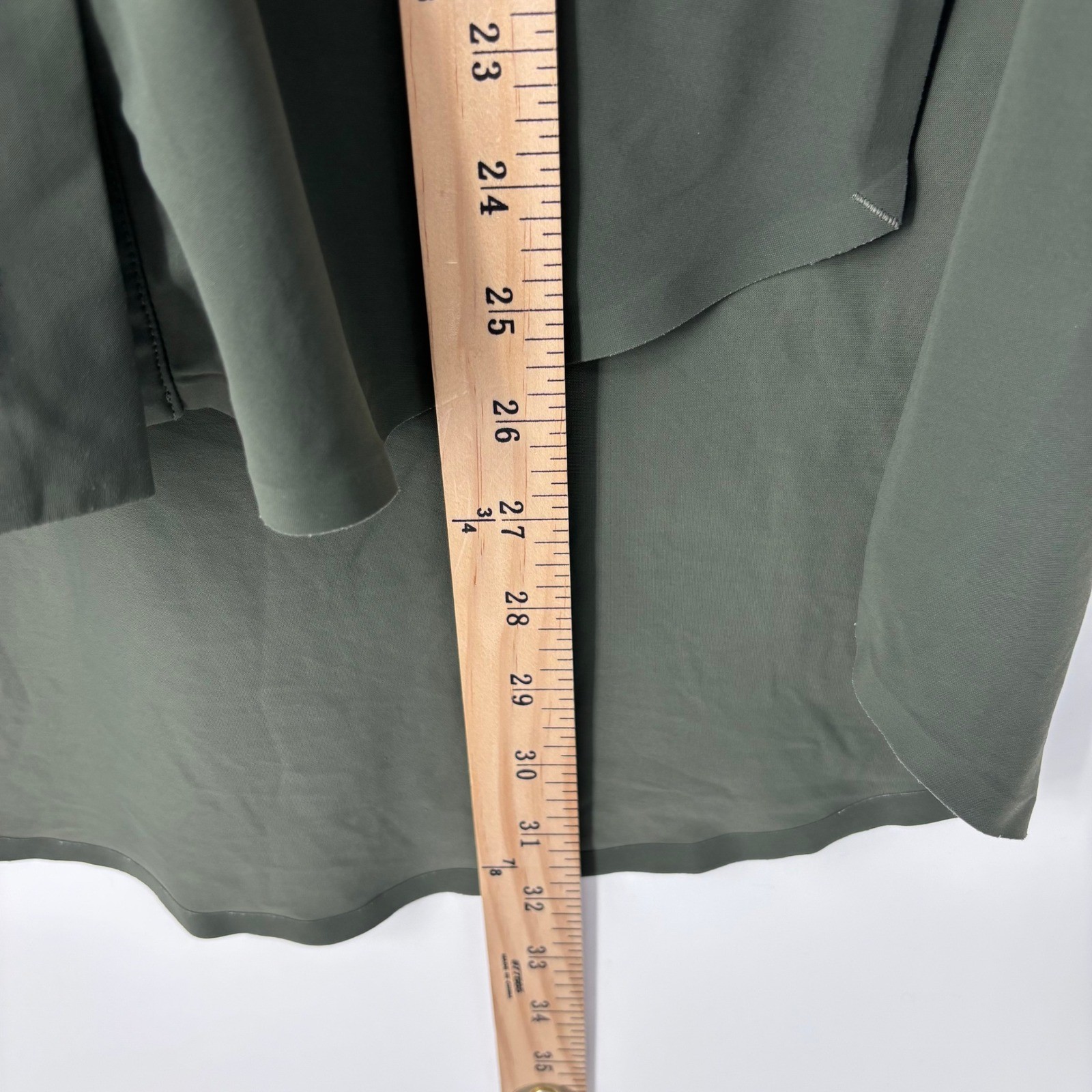 ADAY Something Borrowed Shirt Women XS Dark Green Technical Blouse Minimalist