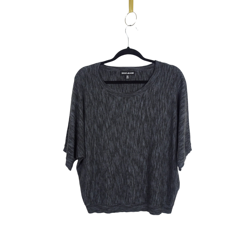 DKNY Women’s Dolman Top Blouse Pullover Gray Soft Oversized Comfortable Size M