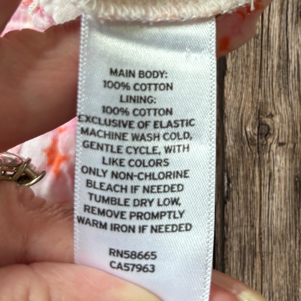 Abound Pink Orange Floral Ruched Smocked Crop Top Barbiecore Cottagecore Girly S