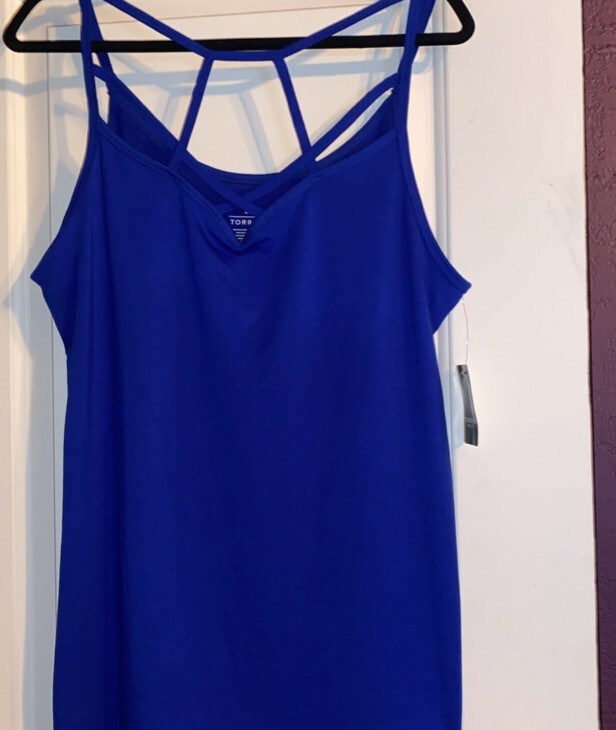 Torrid Adjustable Straps Blue Cage Front Tank Top Cami 3x