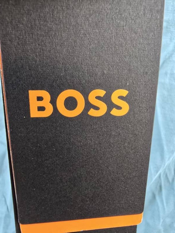 BOSS Orange Script Logo T-Shirt Women’s L Open Blue Round Neck Short Sleeve
