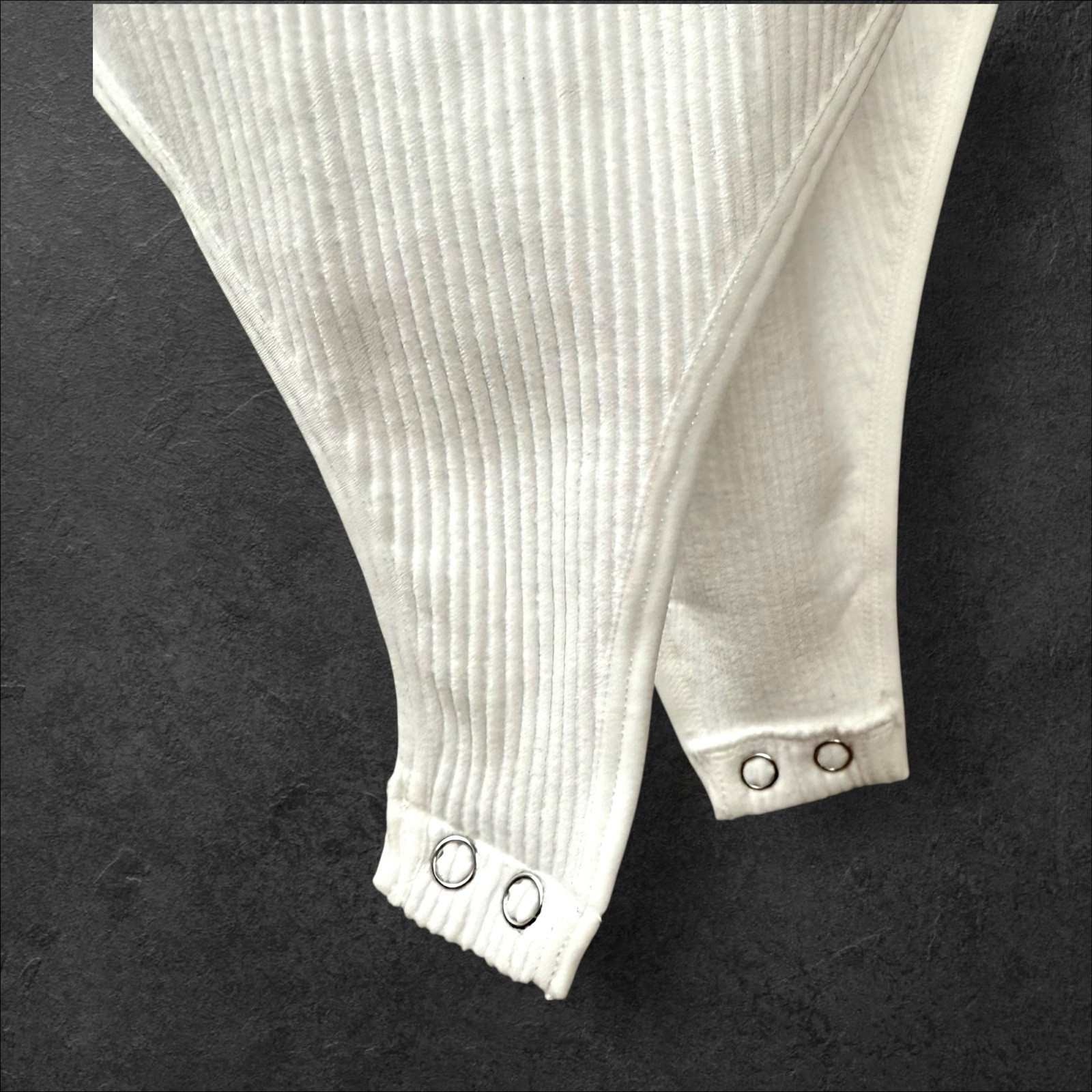 Ribbed Thong Bodysuit Womens Size M/L White Stretch Padded Capsule Wardrobe