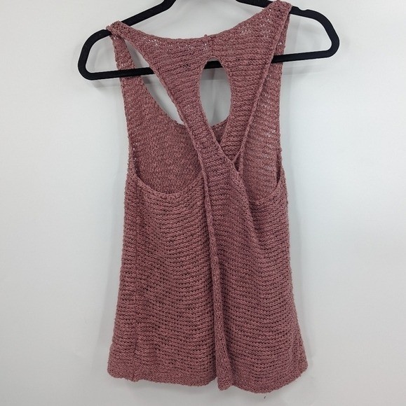AMERICAN EAGLE Tank Womens Medium Med M Pink Open Back Racerback Sweater