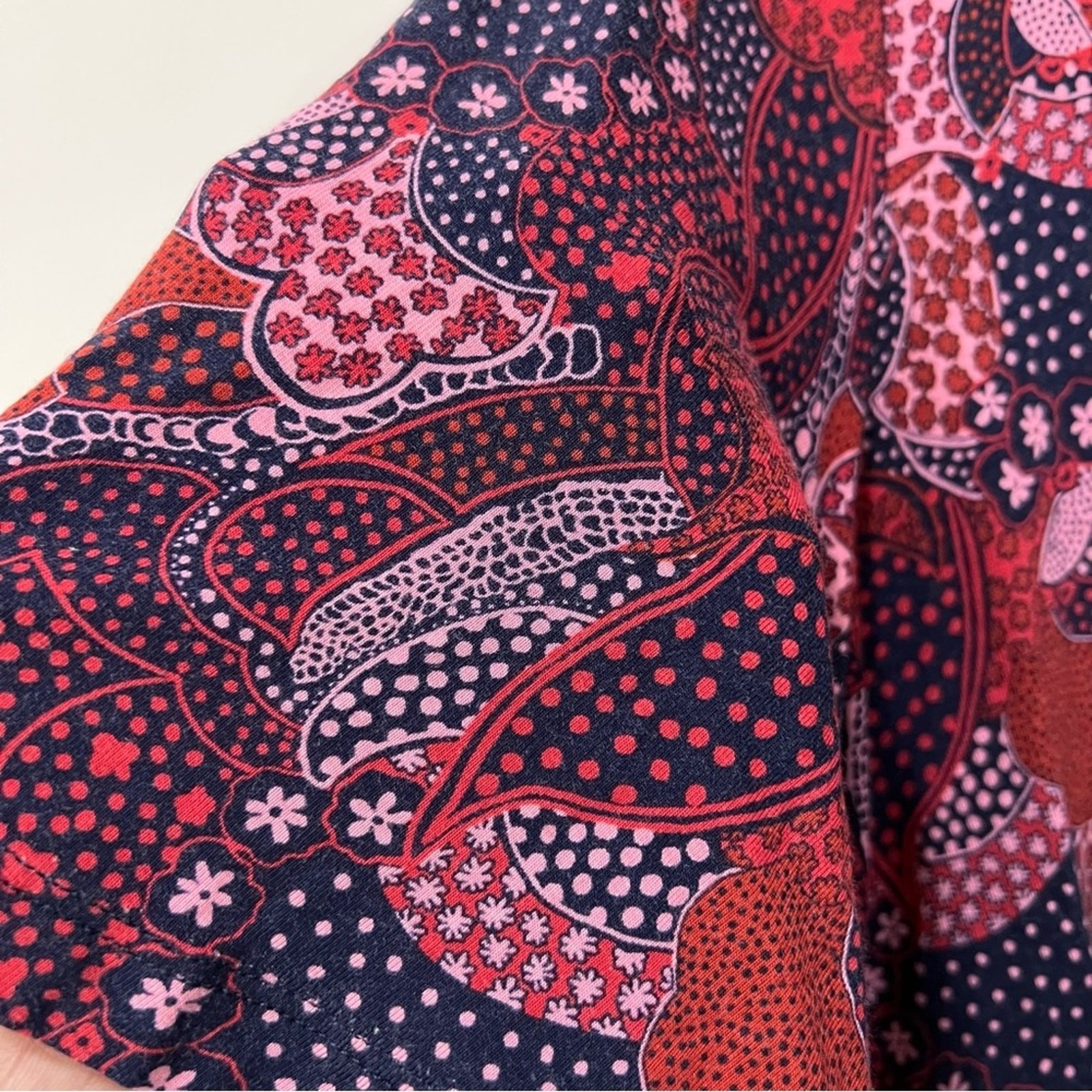 Anthropologie Women Short Sleeve Twist Front Bromeliad Print Pajama Top Small