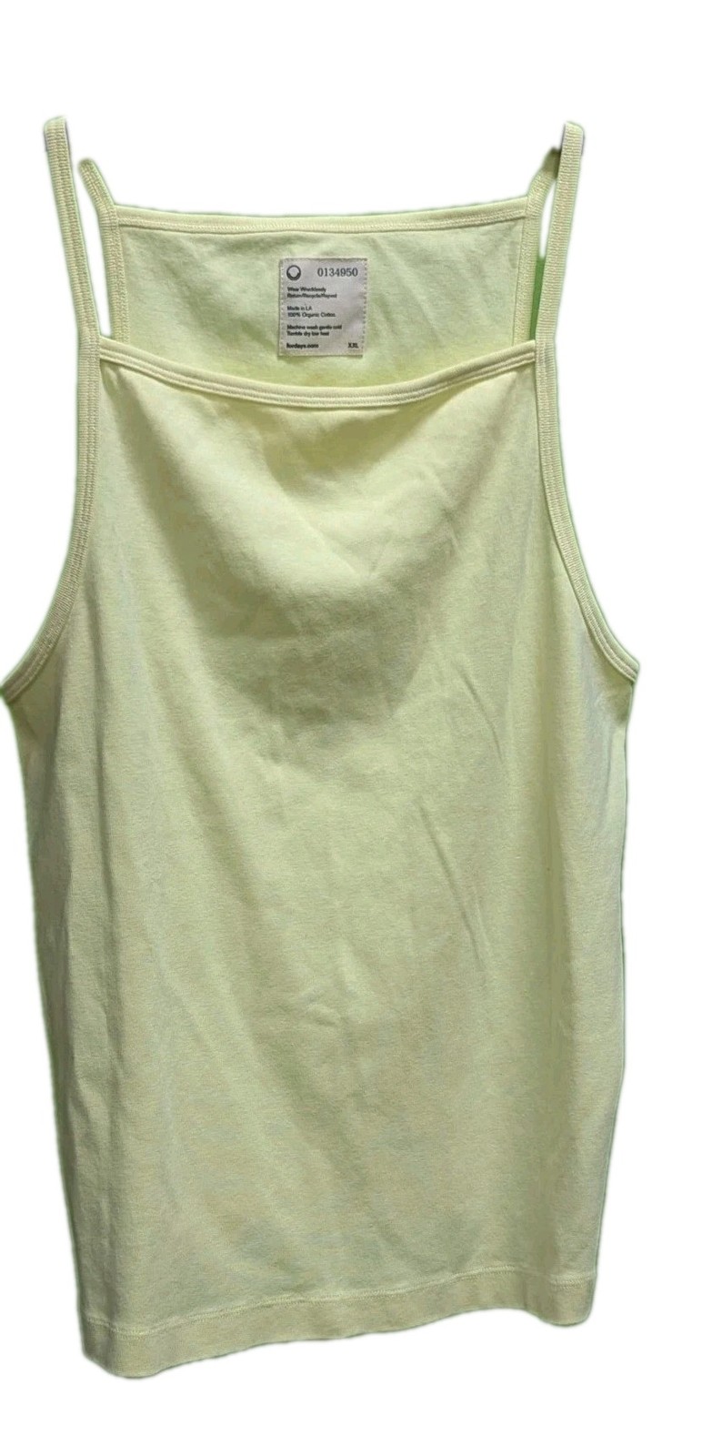 For Days 100% Organic Cotton Size XXL Light Yellow Camisole Sustainable Ethical