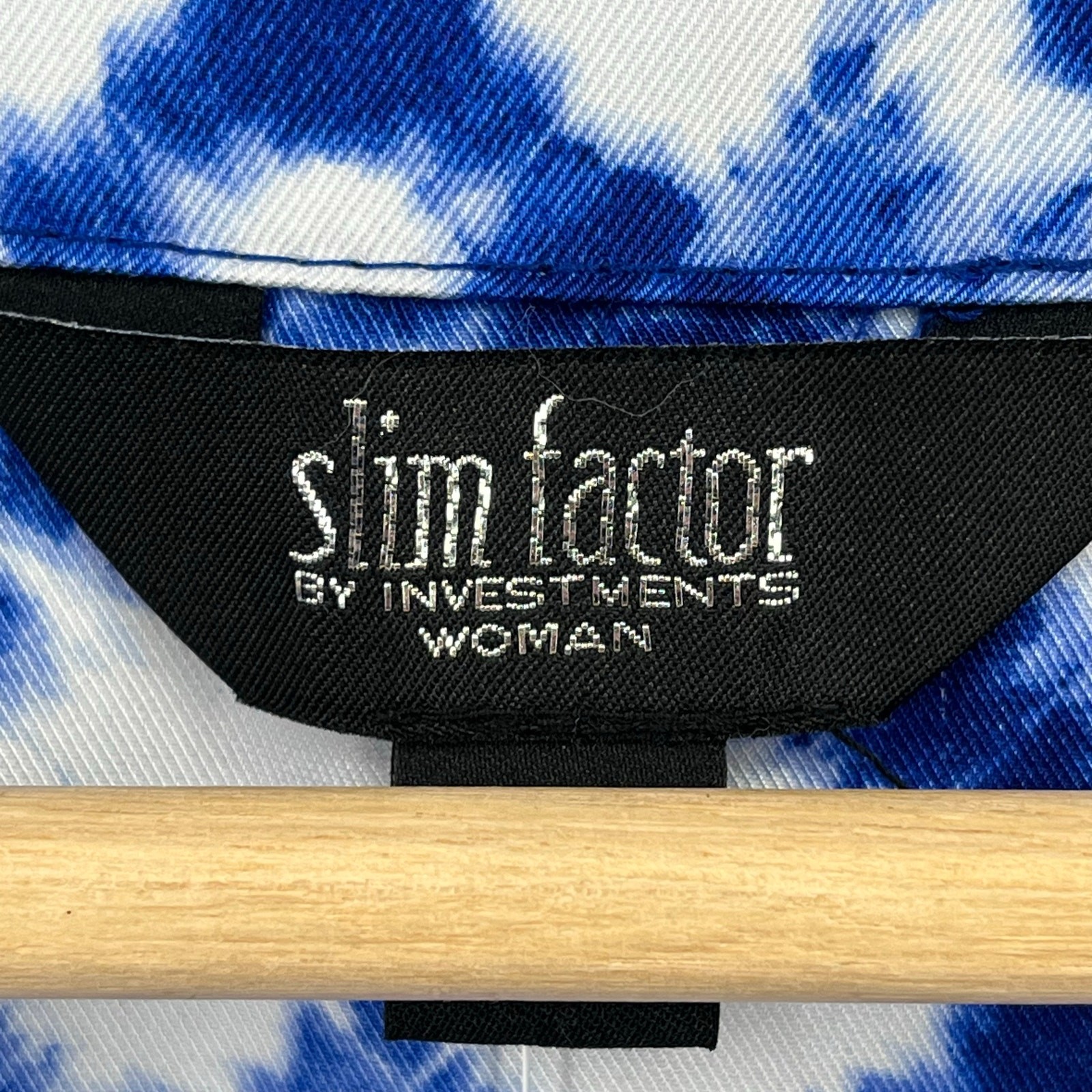 Slim Factor Investments Royal Blue Tie Dye Kimono Top Shirt Plus Size 3X