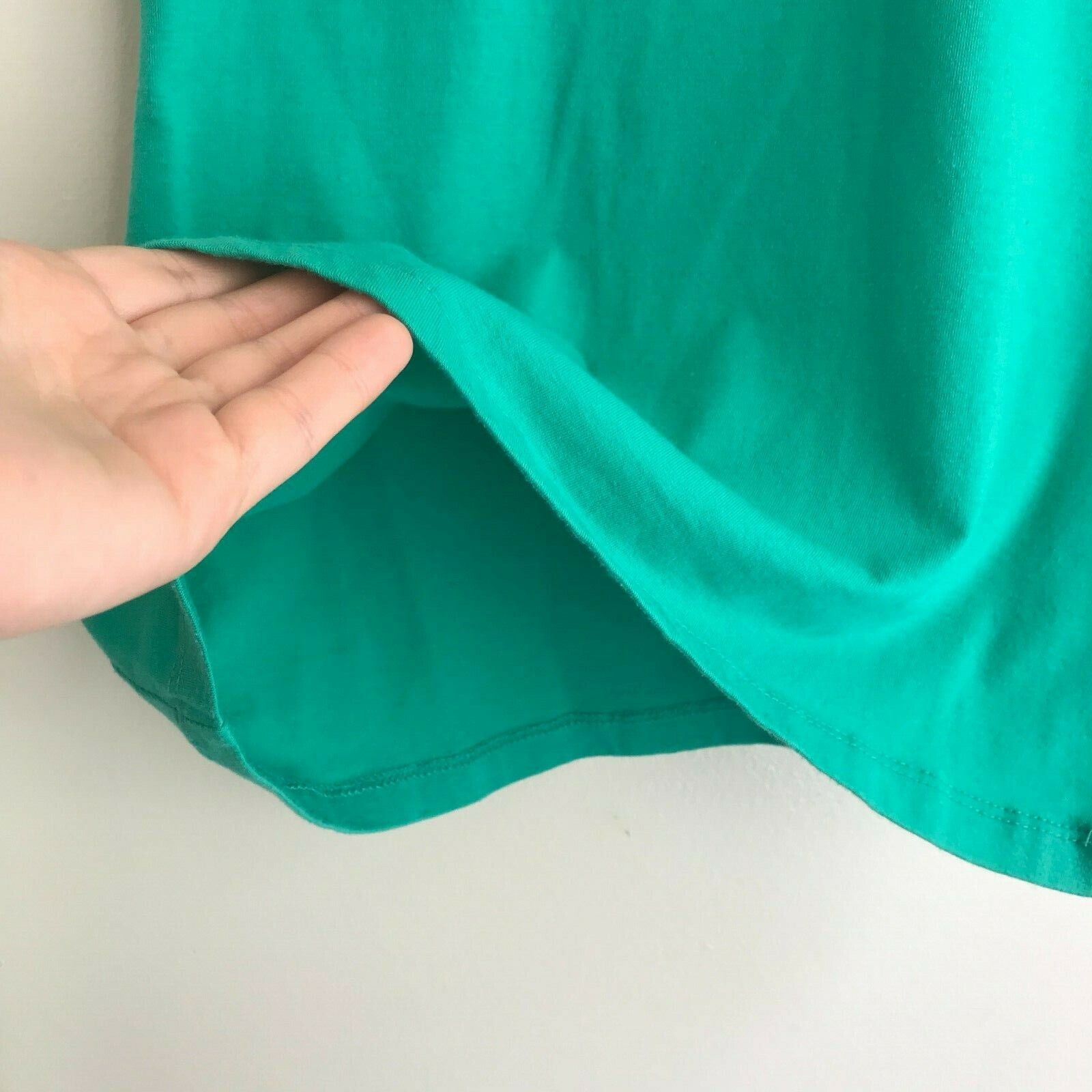 DOTS Women’s Bright Aqua Green Round Neck Cotton T-Shirt Top Size S M
