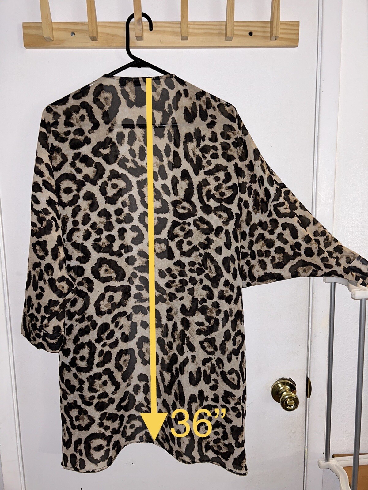 Celmia Collection Kimono Open From Cover Up Womens Animal Print Cat Summer Sz M