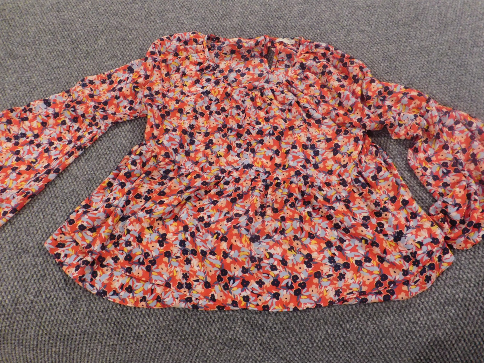 Copper Key Womens Blouse Medium Red Pullover floral