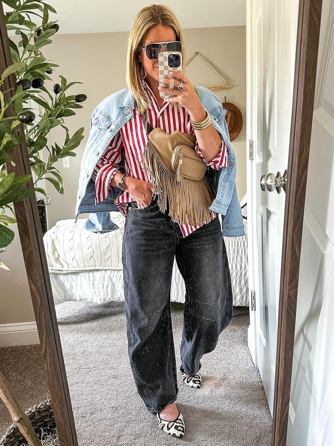 Women Basic Button Down Stretch Fitted Long Sleeves Denim Jean Jac