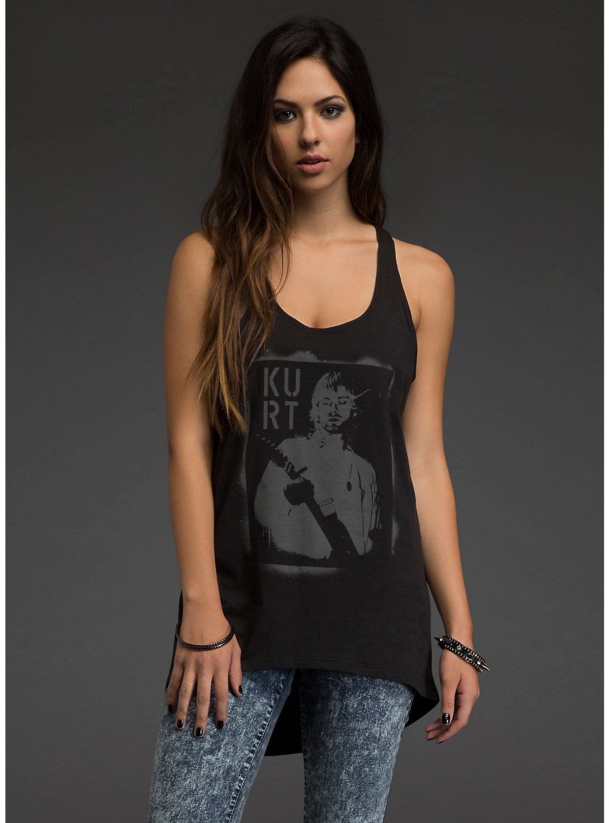 Nirvana KURT COBAIN Hi-Lo Racerback Tank Top NEW Licensed & Official RARE!!!
