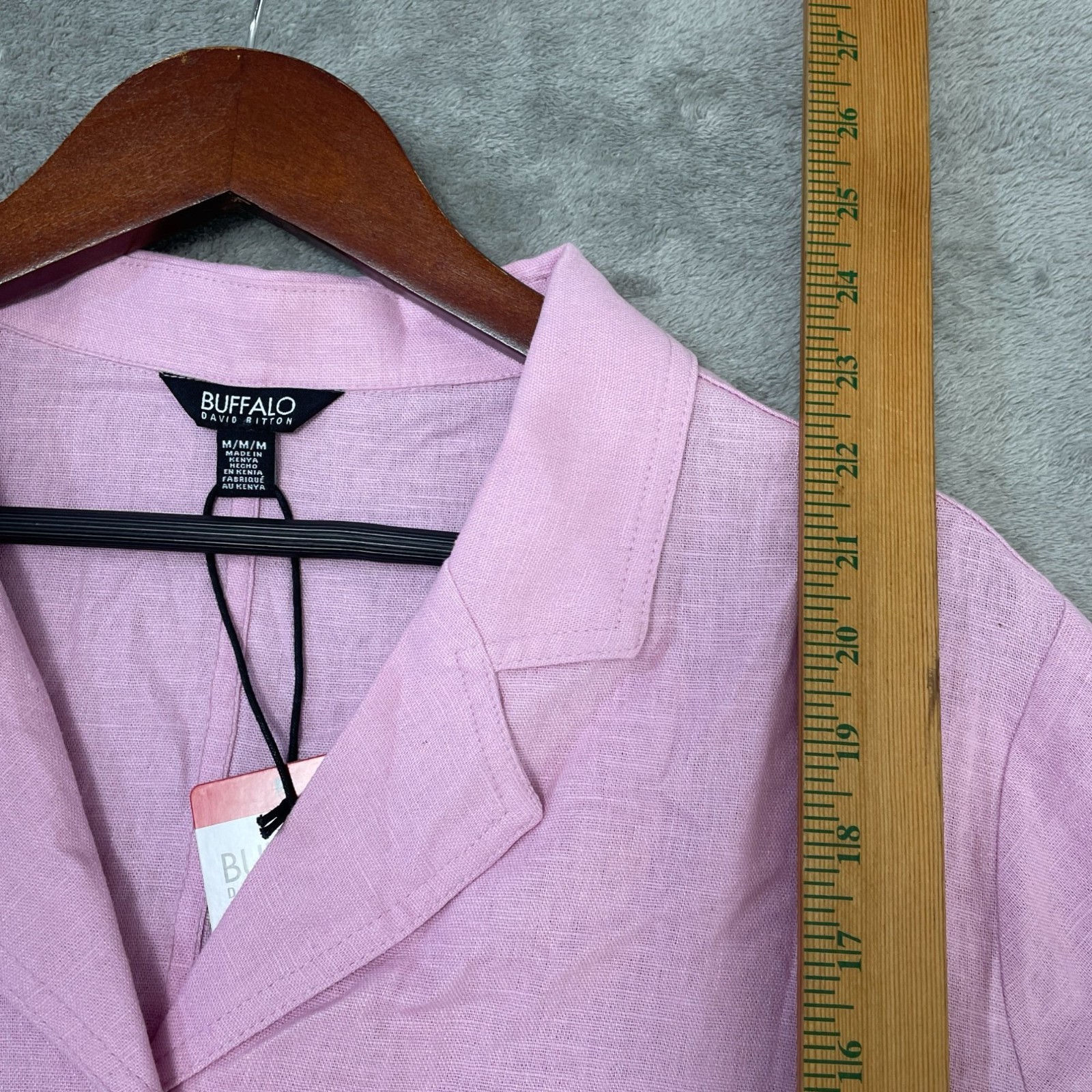 NWT Buffalo David Bitton Women’s M Linen Blend Short Sleeve Utility Pink C0718