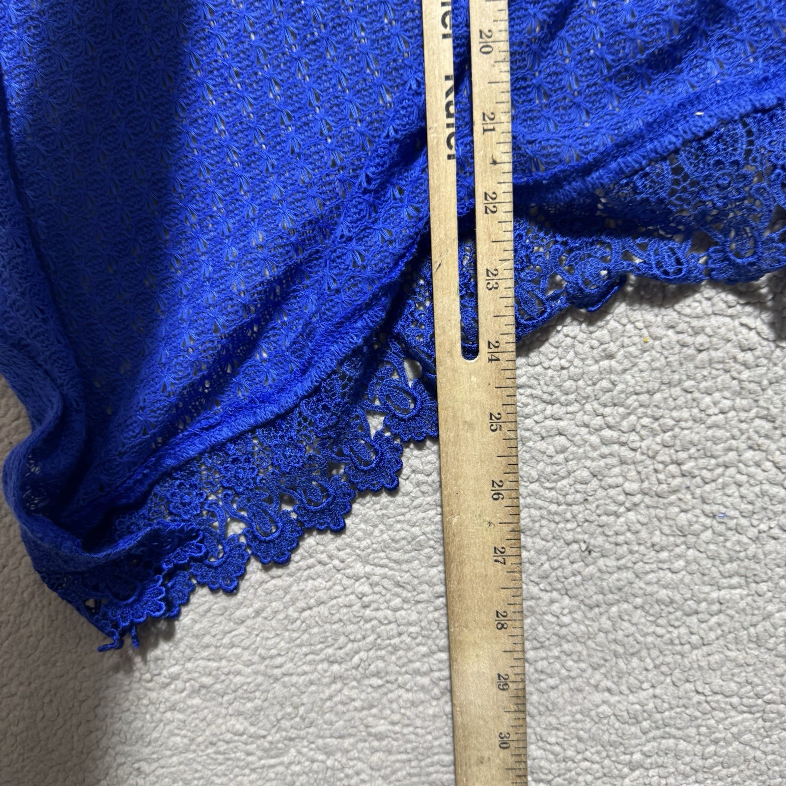 IIMK Michel Klein Top Womens 38 (S/M US) Blue Short Sleeve Button Knit Flowy NEW