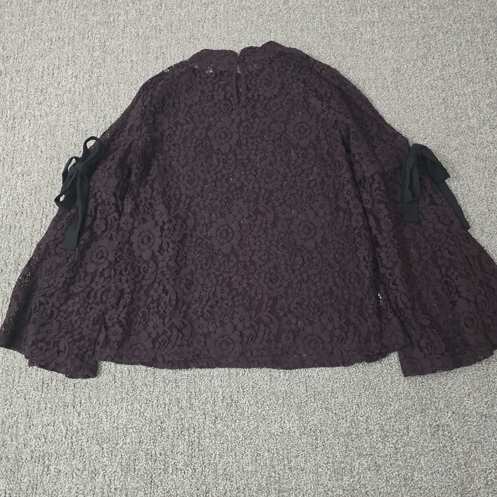 Whimsigoth Sheer Lace Top S High Neck Bell Sleeve Gothic Romantic