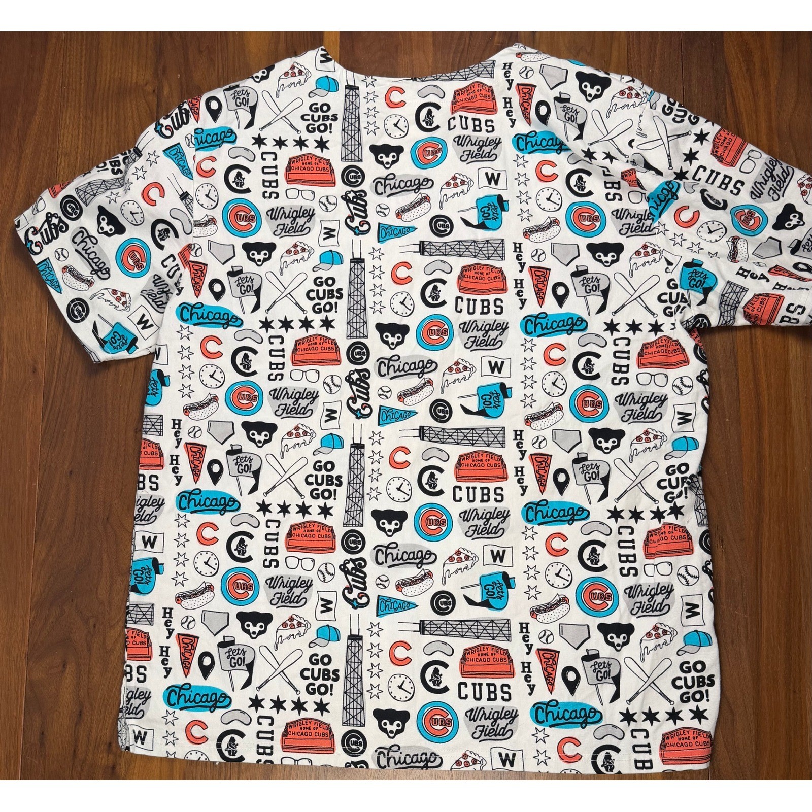 Chicago Cubs Wrigley Field Scrubs All Over Print Size Large