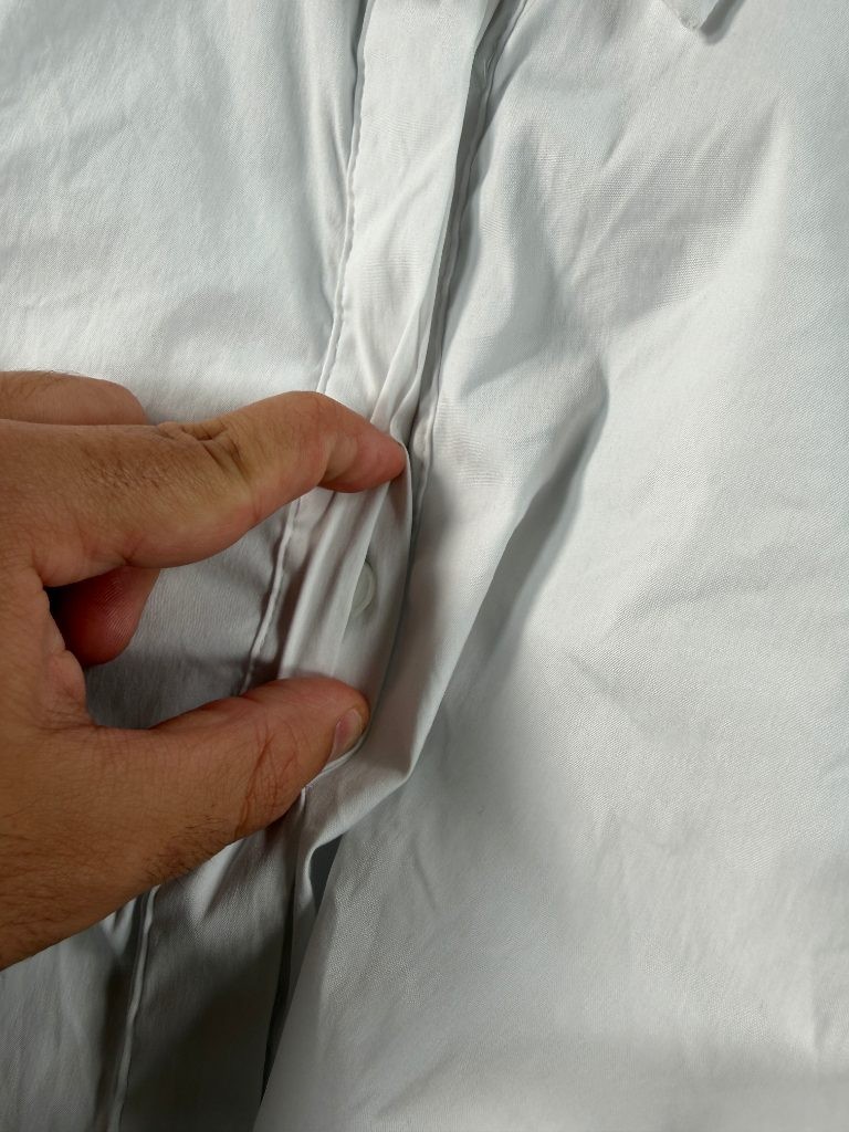 Spanx Poplin No Gape Shirt Womens Large White Tailored Button Down Stretch