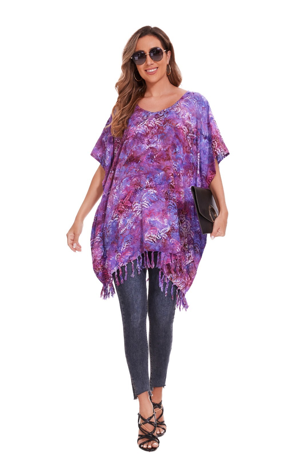 Beautybatik Boho HandMade Batik Caftan Women Tunic Top Blouse Plus Size XL to 4X
