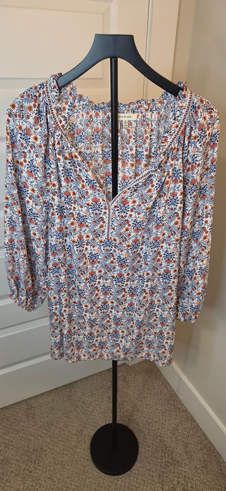 Max Studio Women’s Floral Print Long Sleeve Blouse Size 1X