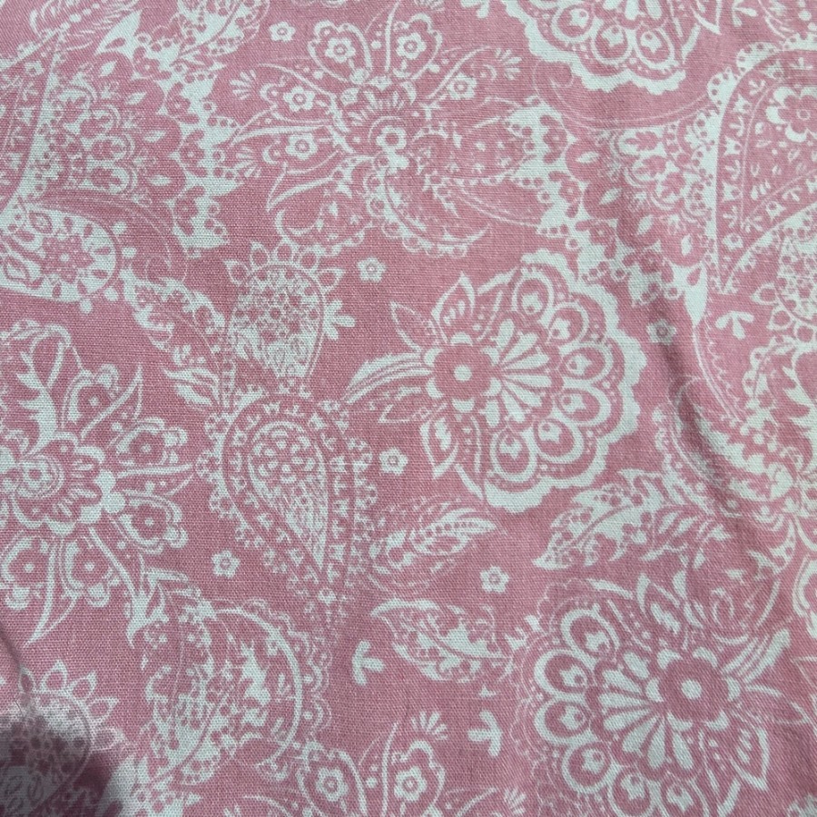 Vintage American Sweetheart Pink Paisley womens button-up shirt XL Spring Summer