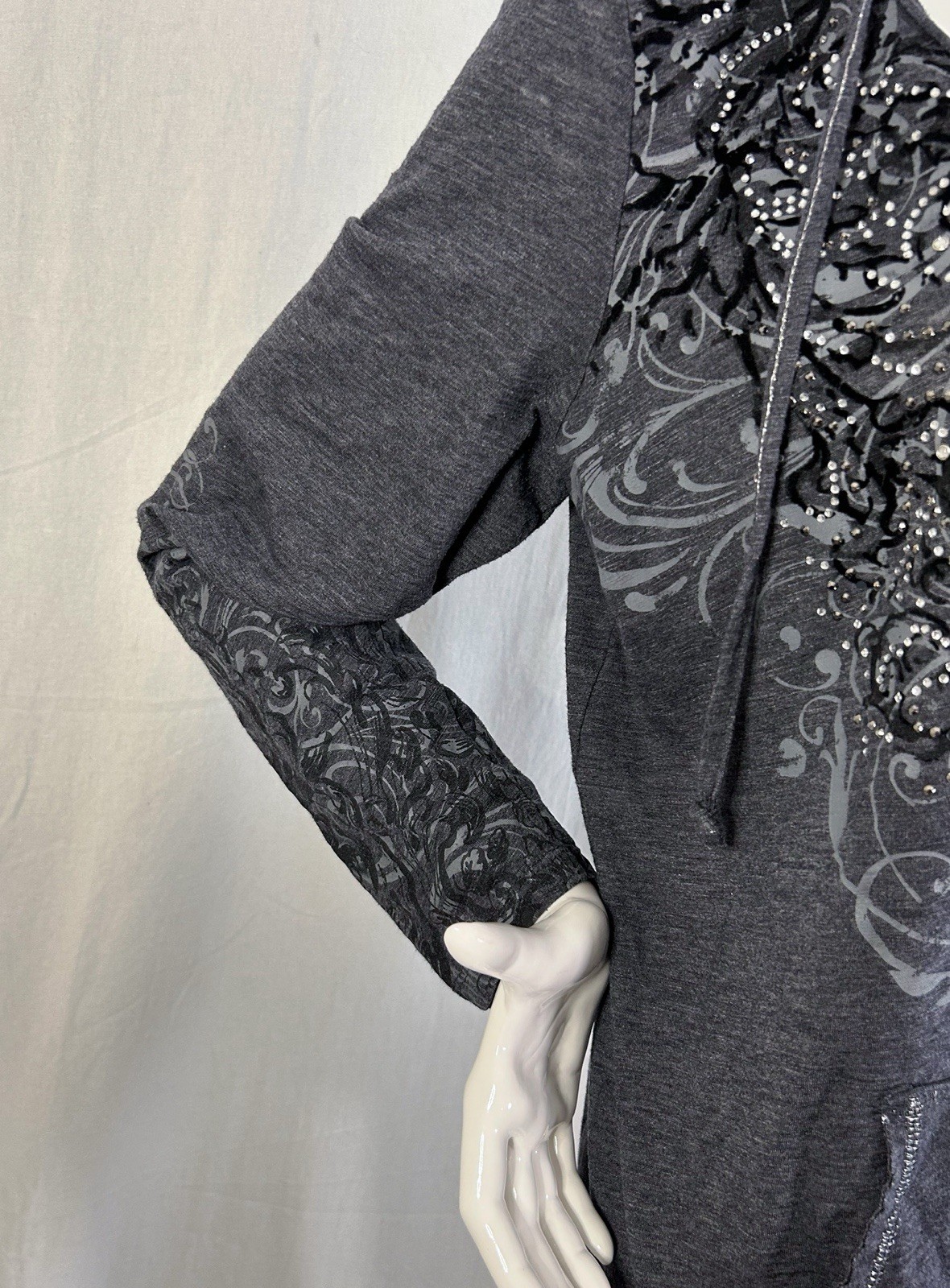 VTG Affliction/Tapout Style Y2K Gothic Tattoo Long Sleeve XL Rhinestone Imperial