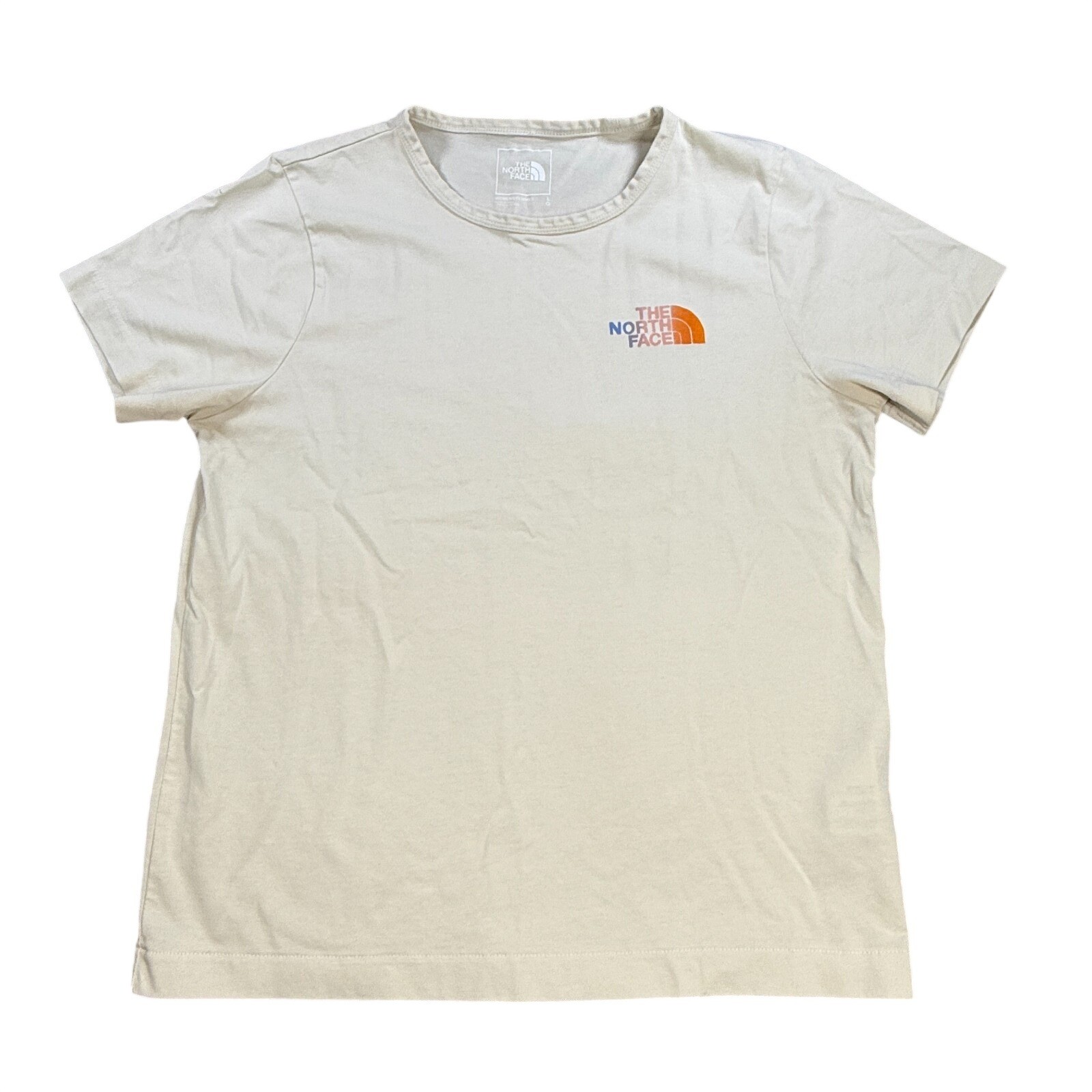 The North Face Womens Large Ivory Graphic Logo Short Sleeve T Shirt Cream