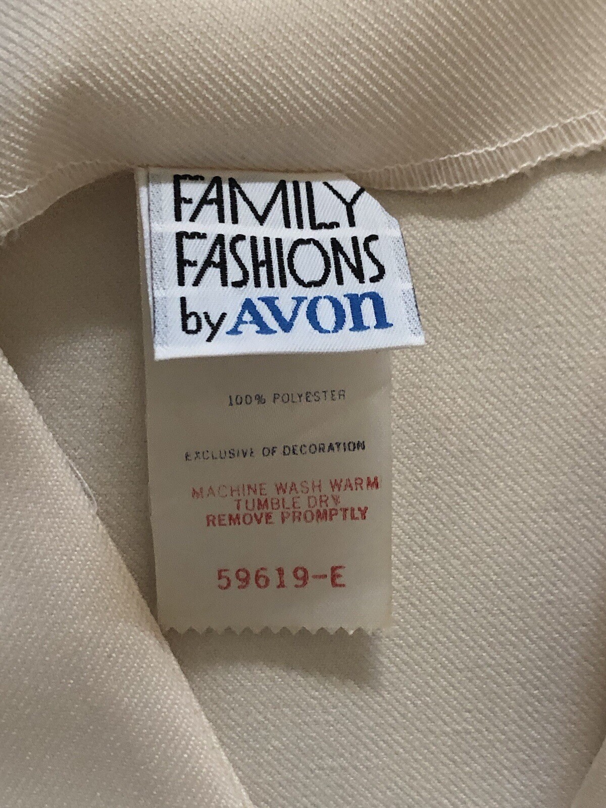 VTG Family Fashion By Avon Top/ Jacket Long Sleeve Button Up Ivory Size 13/14new