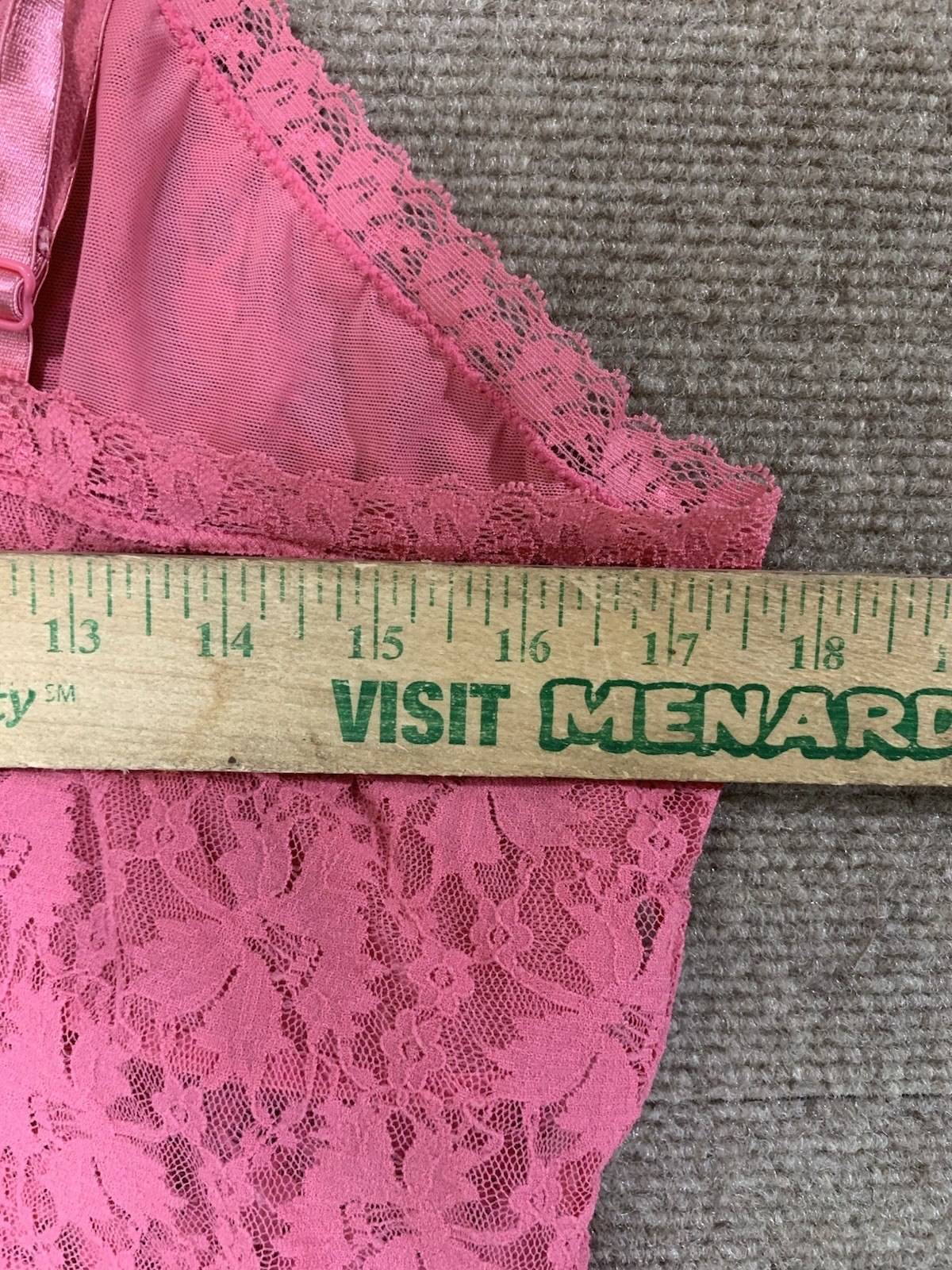 Womens Babydoll Y2K Top Coquette Fairy Lace Mesh Cami Stretch XL Pink Dainty
