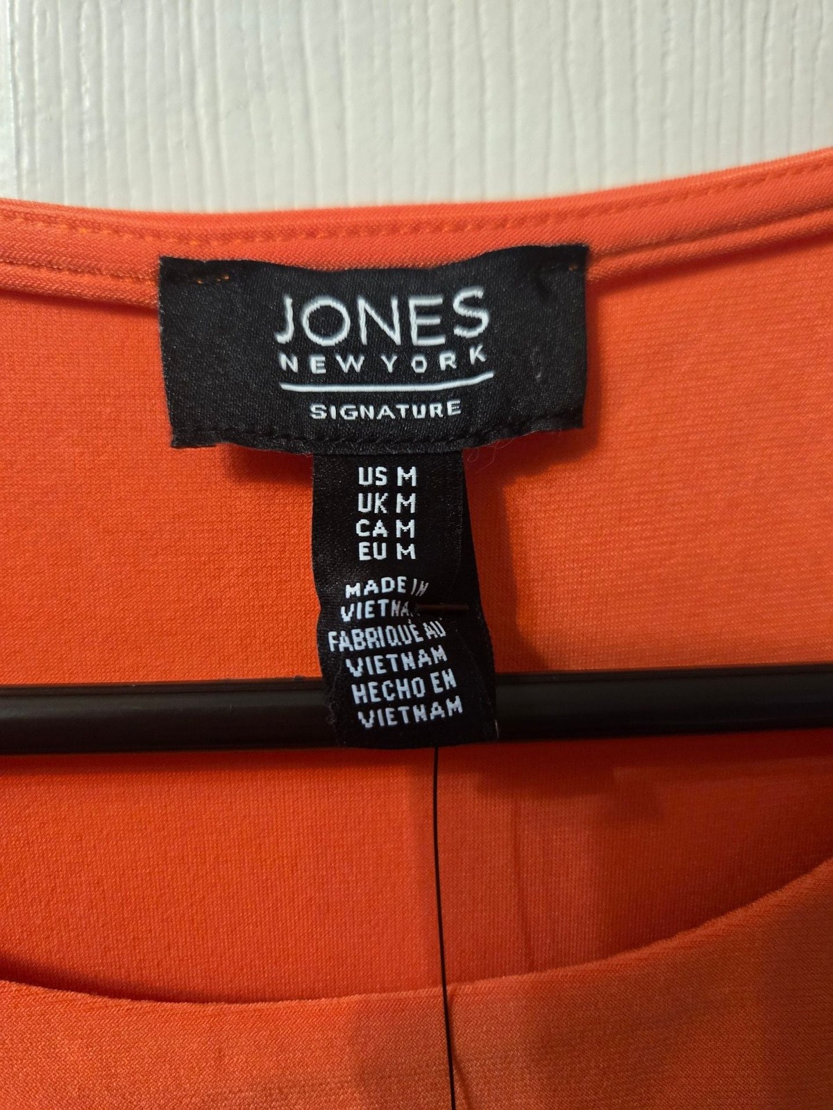 Jones New York Knit Orange Sleeveless Top with Gold Button Detail
