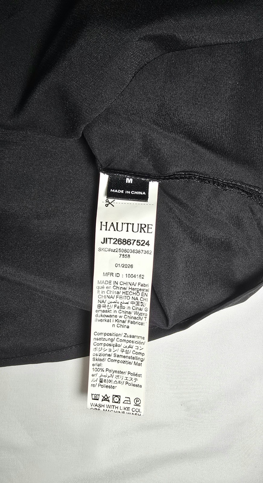 Women’s one shoulder tie black top by HAUTURE size medium