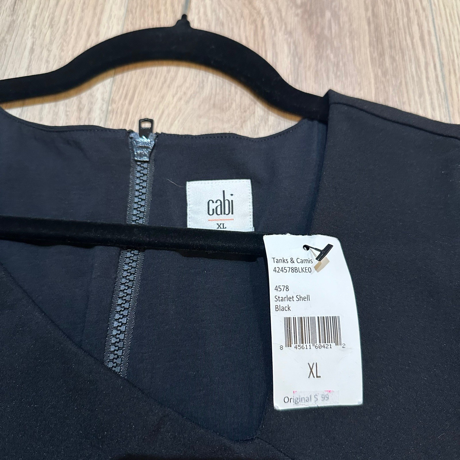 NWT Cabi Women’s Black Sleeveless Blouse Size XL Minimalist Office Closet Staple