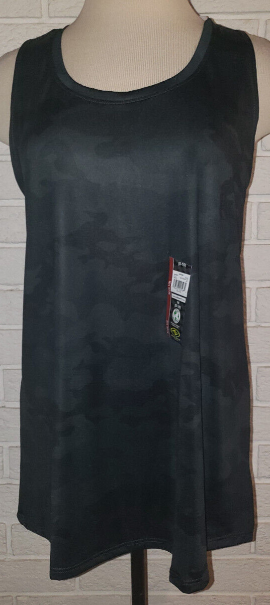 Women’s Athletic Works Black Gray Camo Moisture Wick Racer Back Tank Top M-2XL