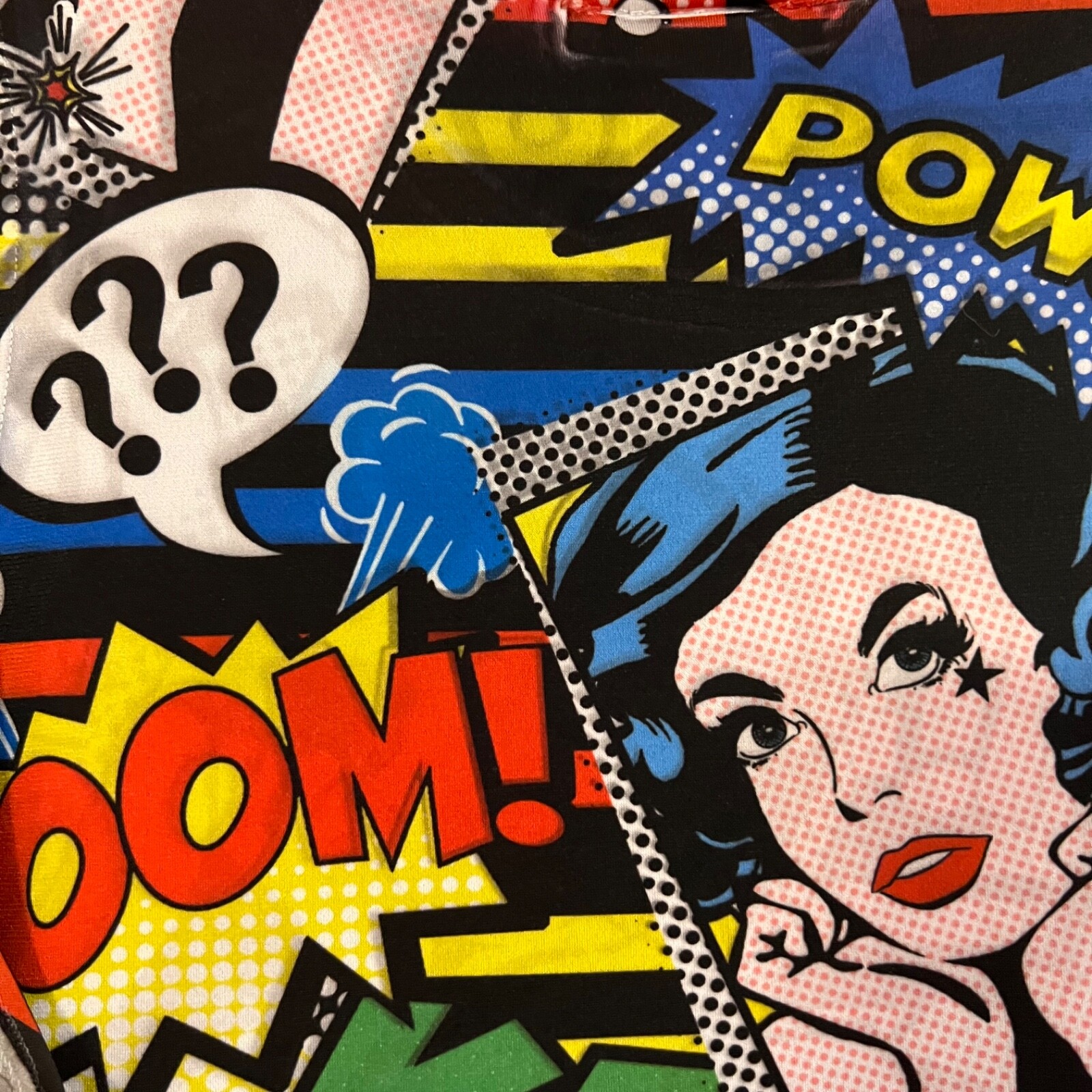 BLUSH Vintage Comic Strip Kapow Pow Boom Crop Top Tank XL 
